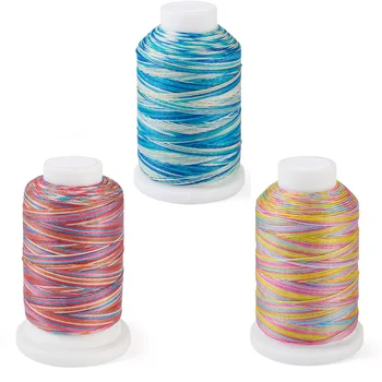  230 м / ролка 0,5 мм кръгли 3-слойни восъчни полиестерни шнурове Градиентен цвят за плетена гривна Колие Beading DIY бижута