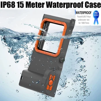 3nd 15M калъф за водолазен телефон за Huawei P50 P40 P30 Mate 40 Pro Nova 9 Honor 60 50 Универсален водоустойчив капак с Bluetooth бутон