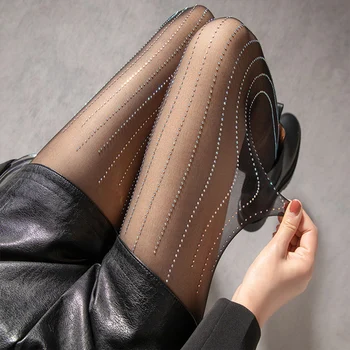 Жени Секси диамантени чорапи парти черен плътен цвят дантела чорапогащник японски лолита чорапогащи пънк готически реколта парти аксесоари