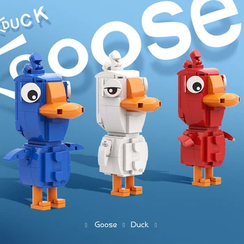 MOC гъска гъска патица аниме игри градивни блокове карикатура животински характер тухли DIY играчки за детски рожден ден и подаръци