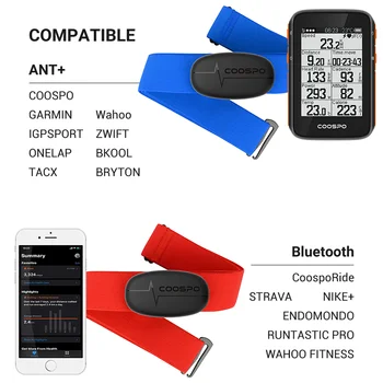 CooSpo H6 Каишка за монитор за сърдечен ритъм Bluetooth 4.0 ANT + Сензор за сърдечен ритъм водоустойчив за Garmin Wahoo H6 сензор за сърдечен ритъм нов