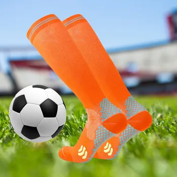 Мъже жени кърпа дъното футбол удебелени чорапи против хлъзгане пот-абсорбиращи триене устойчиви на триене спортни чорапи