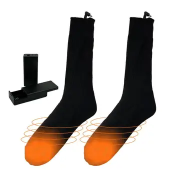 Електрически отопляеми чорапи Зимни термични чорапи акумулаторни По-голяма отоплителна площ Топли чорапи за крака за къмпинг Пешеходен туризъм Катерене