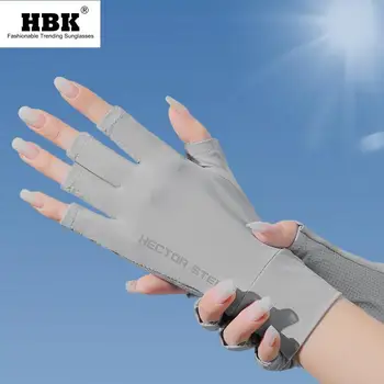 Sunmmer половин пръст мъжка ръкавица удобен предпазител за ръце хладно усещане слънцезащита против хлъзгане жените ръкавица UV400 открит шофиране