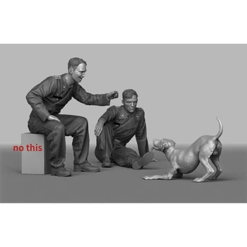 1/35 мащаб смола фигура модел комплект моделиране сцена войник и куче почивка състояние несглобени небоядисани моделиране DIY играчка