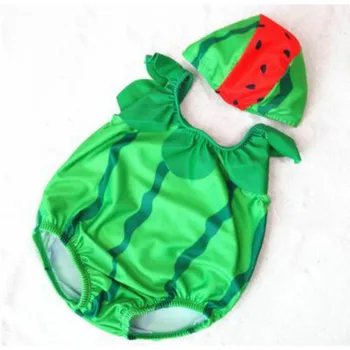  едно парче сладък бебешки бански с шапка плодова форма бебешки бански с шапка за къпане косплей прекрасен бебешки бански костюм бебе сладък къпане