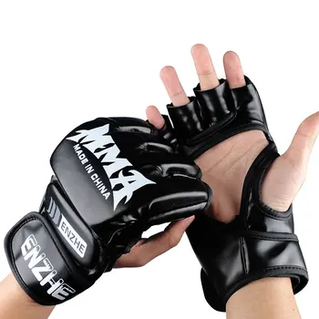 5 Цветни HalF ръкавици MMA боксови ръкавици Sanda Sports PU кожа Muay Thai Бокс Професионален Guantes De Boxeo Ръчна защитна екипировка