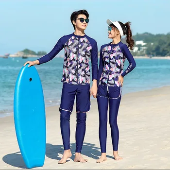 Swim Shirt Zip Up Long Sleeve Rash Guard Pants UV слънцезащитни бански върхове и дъна Мъжки 3бр Дамски 5бр Rashguards