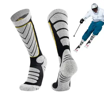 Ски чорапи Дебели термични снежни чорапи за ски Дишащи чорапи за сняг до коляното Удобни термични зимни чорапи за