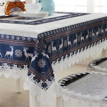бродирани европейски стил покривка скандинавски покривки за маса за кафе кърпа Коледа карикатура покривки стол капак