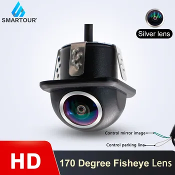 SMARTOUR Silver 170 градусова камера за заден ход Fisheye обектив HD нощно виждане с паркинг линия кола CCD удар предна камера за задно виждане