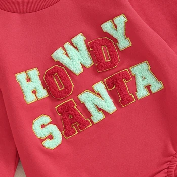 бебе момче момиче Коледа суитчър гащеризон пуловер балон бебе писмо бродерия боди облекло