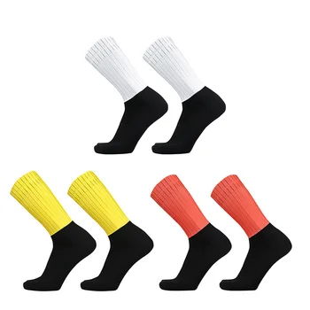 Чорапи 2024 Aero Anti Team силиконов фиш Нови чорапи за колоездене Pro Men Bike Спортни чорапи за бягане Калцетини