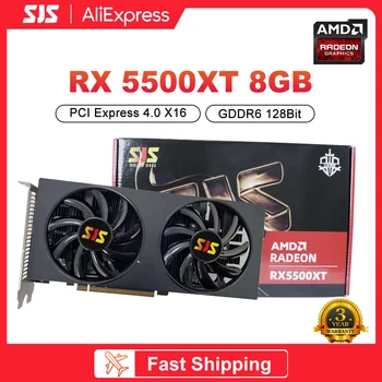SJS AMD RX5500XT RX5600XT 8GB D6 геймърска графична карта с 8G/GDDR6 памет 8GB GPU честотна видеокарта placa de video