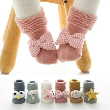 2 чифта бебешки подови чорапи чехъл момиче момче новородено аксесоари против хлъзгане карикатура детски обувки подарък бебе детски дрехи малки деца