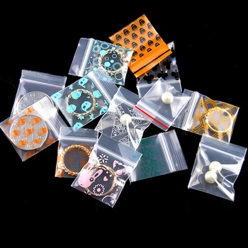 100 парчета малки Ziplock чанти усмивка череп модел преносим чанта за съхранение прозрачна печат чанта аксесоари