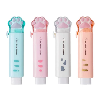 4 бр. Kawaii Push-Pull дизайн Cat's Claw Eraser Portable Rubber Eraser Детски училищни офис консумативи