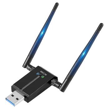 1300Mbps USB WiFi адаптер за PC настолен лаптоп, USB безжичен адаптер двулентов 2.4GHz 5GHz интернет стик
