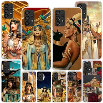 Фараон Древен Египет Клеопатра телефон случай за Samsung Galaxy A52 A53 A54 A32 A33 A34 A22 A23 A24 A14 A12 A13 A02S A03S A04S A72