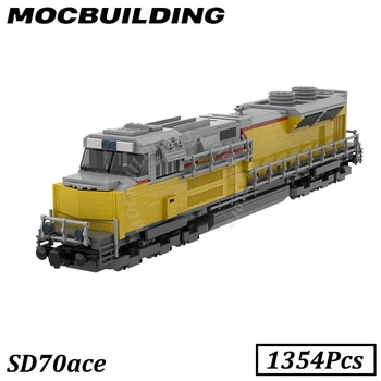 SD70ace локомотив влак дисплей модел Moc градивен блок комплект DIY строителни тухли играчка подарък рожден ден подарък Коледа