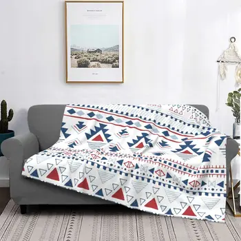 Tribal Aztec Pattern Blanket Geometric Modern Abstract Navajo Design Wool Throw Blanket Bedding Couch Decor Soft Warm Bedfills
