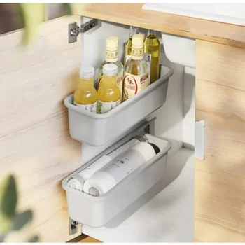  Неперфорирана домакинска кухненска мивка чекмедже за съхранение на багажник организатор баня стена монтирани плътен цвят кутия за съхранение, за да спестите място