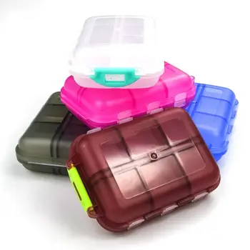 12 Grid Travel Organizer Влагоустойчива кутия за съхранение на джобни чанти Преносим бутон винт бижута хапчета контейнер