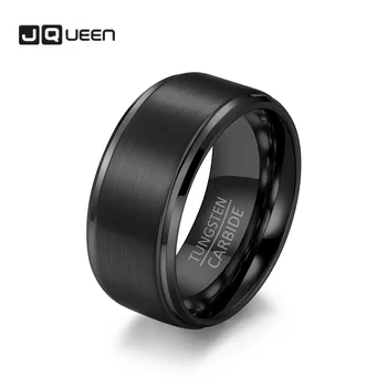 JQUEEN 6mm 8mm 10mm матиран матов черен волфрамов карбид стоманен пръстен Мъже и жени Двойки Предложение за брак Сватбен пръстен
