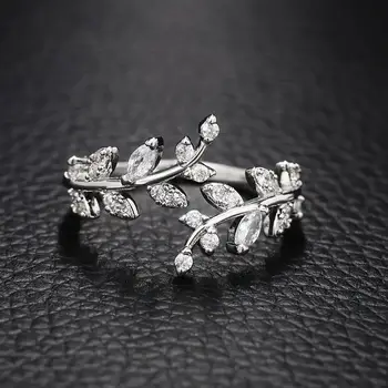 925 стерлинги сребро дърво клон форма пръстен чар пенливи цирконий пръстени рожден ден подарък за жени фини бижута