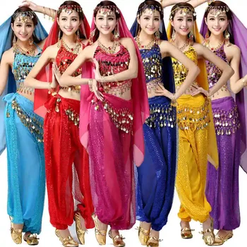 Belly танцови костюми жени корема танци костюми комплекти племенни Боливуд костюм индийски рокля изпълнения Bellydance рокля