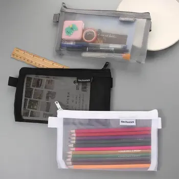 Ученически училищни пособия Проста кутия за писалка Найлонова чанта за молив Калъф за писалка Мрежест калъф за молив