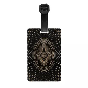 Custom масонство масонски масон символ багаж етикет с име карта Freemason поверителност покритие ID етикет за пътуване чанта куфар