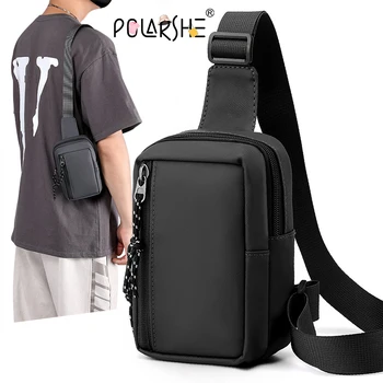 Polarshe гърдите пакет Crossbody чанта за мода мъже гърдите чанта мъж прашка crossbody чанта за мъжки чанта пътуване телефон чанти