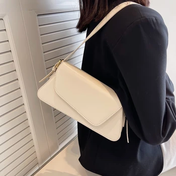 Неправилна клапа малка PU кожена подмишница Crossbody чанти мода летен офис дамски чанти за жени рамо страна чанта