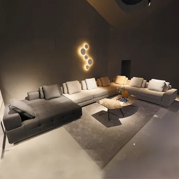 Гореща продажба Нов стил мебели за дома Nordic големи луксозни диван комплекти плат хол мебели