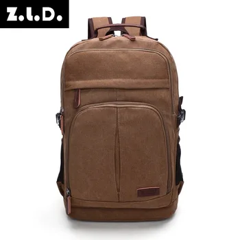 Z.L.D. Многофункционален голям капацитет мъжки платно чанта младежка студентска чанта случайни бизнес лаптоп чанта дами пътуване раница Bolso