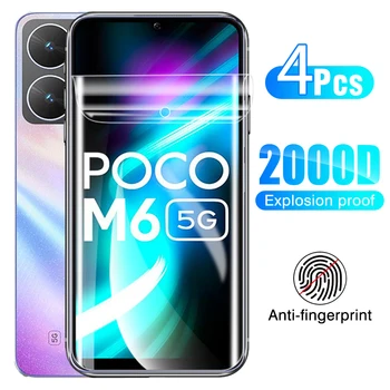4Pcs HD мек филм за Xiaomi Poco M6 5G Пълно лепило покритие хидрогел филм Pocco C65 Redmi 13C 4G защитен филм redmy13 C 13c