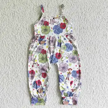Hot Selling NO MOQ Girls Spring Strap Clothing Baby Child Toddler Jumpsuits Kids Flower Bodysuits