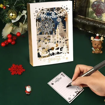 Високо ниво Sense Hollow Out покана Коледно парти пластове поздравителна картичка фестивал декорация картички с писмо хартия