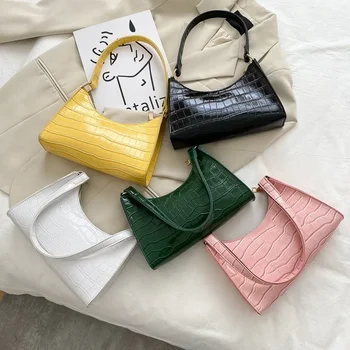 Fashion Exquisite Shopping Bag Ретро ежедневни жени Чанти за рамо Женска кожа Плътен цвят верига чанта за жени 2023