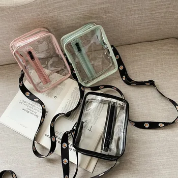 Clear Crossbody чанти за жени Daisy прозрачна чанта за рамо за жени модни голяма пазарска чанта за рамо