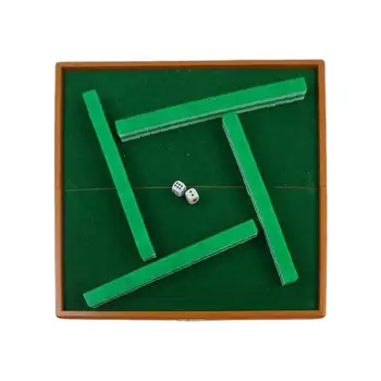 Mahjong плочки комплект преносими 144 плочки акрилни Mahjong комплект сложно изработени Mahjong със сгъваема маса за пътуване дома парти