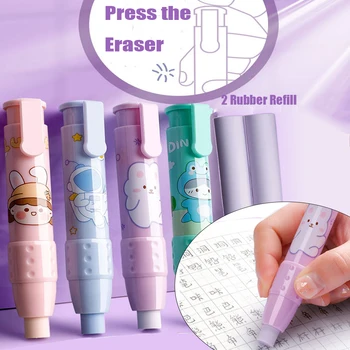 Erasers писалка прибираща се преса молив гумени корекция доставки училище канцеларски гумички за деца меко изкуство гума писалка