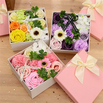Нова подаръчна кутия за сапунени цветя Вечна розова сапунена кутия за цветя Творчески рожден ден Валентин сватбени подаръци кутии Декорация на дома