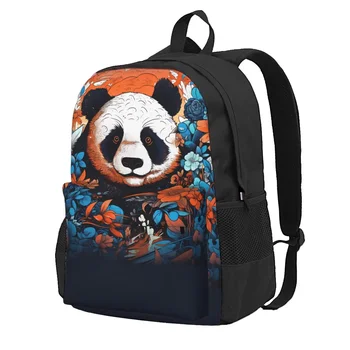 Panda раница ръчно рисувани цветни туристически раници Студентски унисекс дизайн дишащи гимназиални чанти Раница Kawaii