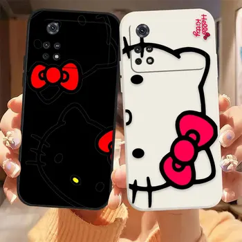 Hello K-Kitty Cat Line Art Телефон Калъф за Xiaomi POCO F3 F4 F5 M2 M3 M4 M5 X2 X3 X4 X5 GT Pro 4G 5G силиконов калъф Funda Shell