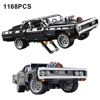 1168PCS Технически Dodge зарядно състезателна кола модел градивни блокове 42111 тухли играчки във филма Бързо яростен подарък за момчета деца