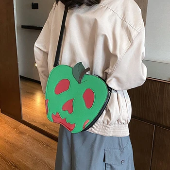 2023 Хелоуин зелена ябълка череп чанти Хелоуин забавно Crossbody рамо чанта мода универсален голям капацитет жени чанта