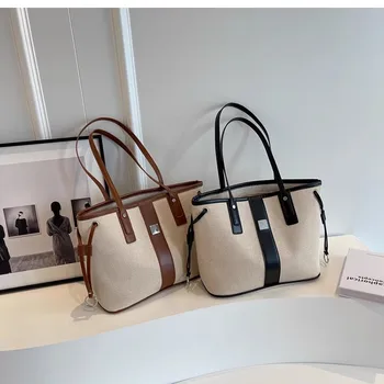 Известна марка дизайнерски чанти за жени 2023 луксозна реплика на болсо Мода Ретро чанта Дамска платнена чанта голяма пазарска чанта пазарска чанта