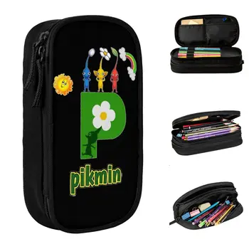Класически Pikmin игра молив случаи смешно лого молив кутия писалка за студент големи чанти за съхранение ученици училище подарък канцеларски материали